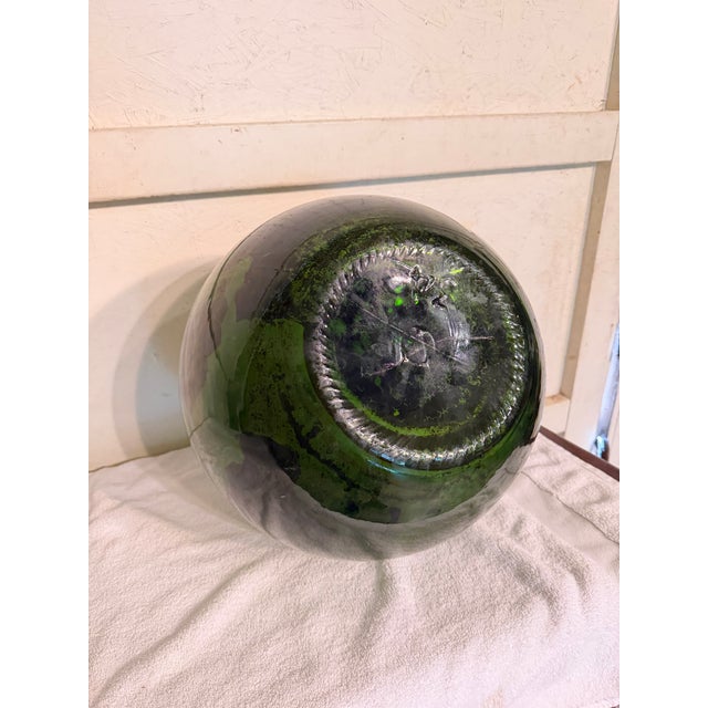 Large Antique Green Demijohn For Sale - Image 4 of 5