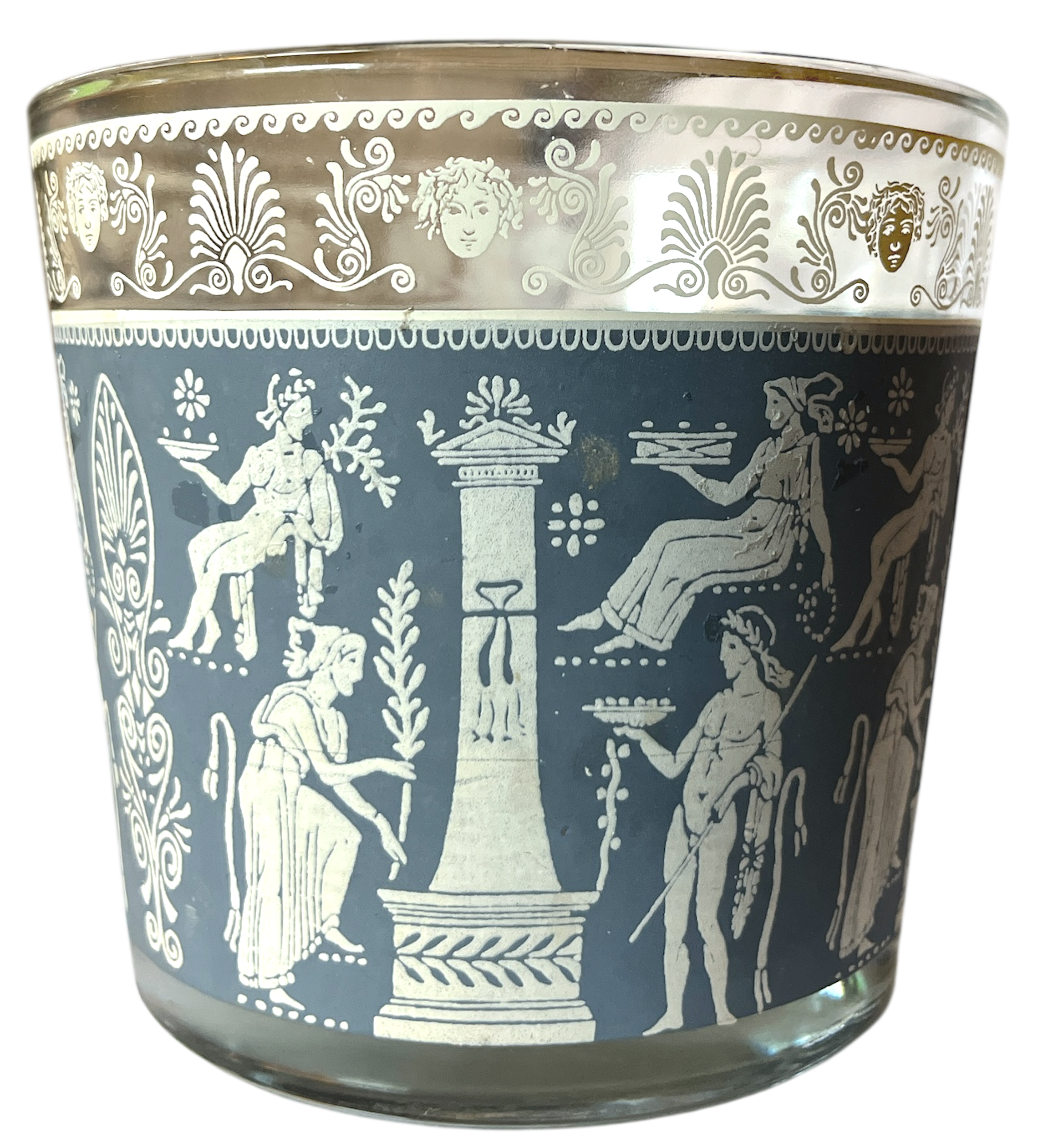 Vintage Jeannette Glass “Corinthian Blue” Neoclassical Cocktail