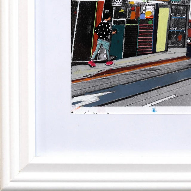 Fast Glimpse Hong Kong - Colorful City Still Life Mixed Media Original Artwork by Fabio Coruzzi For Sale - Image 4 of 9