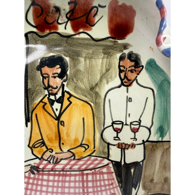 Ceramic 1980s Hand-Painted Italian Decorative Plates - A Pair For Sale - Image 7 of 12