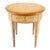 Round 20" in Diameter Inlayed One Drawer Burl Wood Tapered Legs Stand End Table For Sale