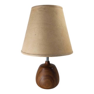 Mid 20th Century Scandinavian Danish Modern Boudoir Table Lamp in Teak For Sale