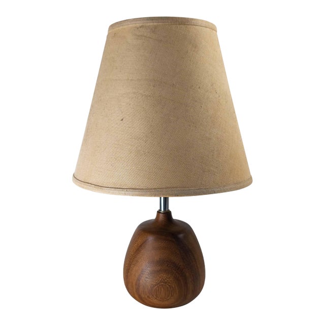 Mid 20th Century Scandinavian Danish Modern Boudoir Table Lamp in Teak For Sale