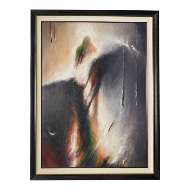 Larry Fodor "Passing Shaman" 1989 Original Oil on Canvas Custom Framed Hand Signed For Sale