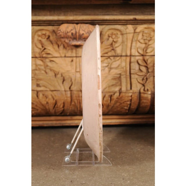 Green 1910s Northern Italian Pottery Platter with Blue Deer Motif and Weathered Patina For Sale - Image 8 of 13