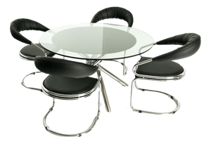 Dining Room Table & Chairs by Giotto Stoppino, Italy, 1970s, Set of 5