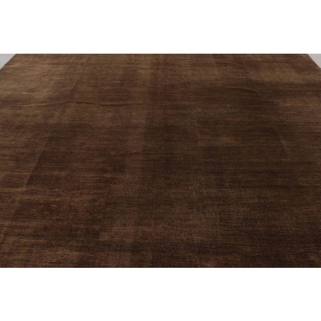 Rug & Kilim Rug & Kilim’s Modern Textural Rug, Rich Tone-on-Tone Brown With Gold Accents For Sale - Image 4 of 7