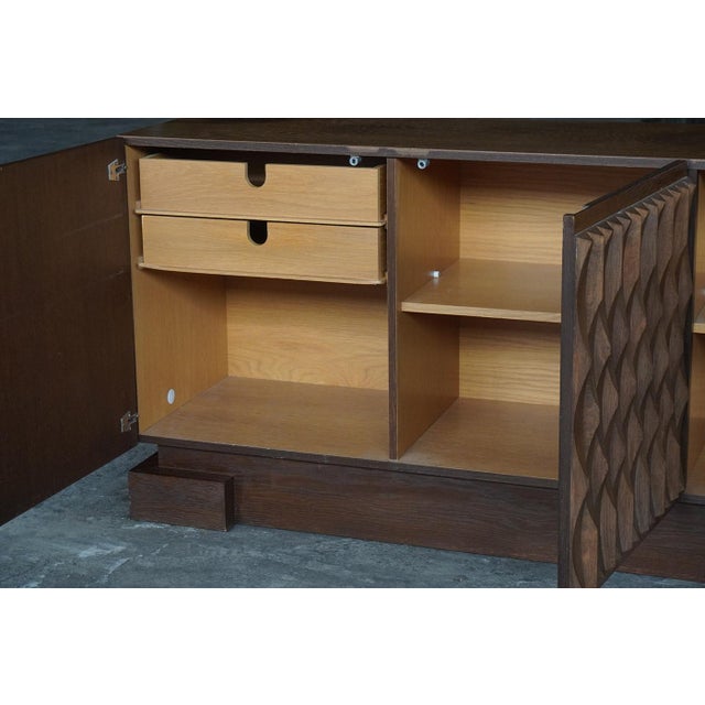 Niagara Sideboard in Stained Oak from Maison Aurora, Belgium, 1970s For Sale - Image 10 of 11