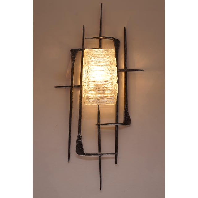 Vintage Brutalist Wrought Iron Wall Lamp, 1960s-1970s For Sale - Image 13 of 13