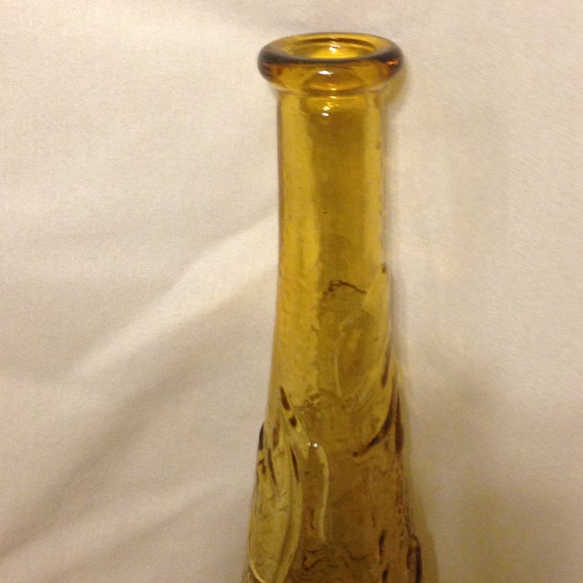 Retro Amber Glass Vase With Grapes & Leaves Chairish