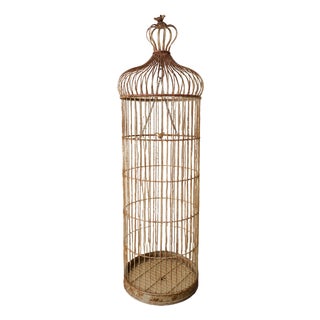 Large Metal Birdcage, Early 20th Century For Sale