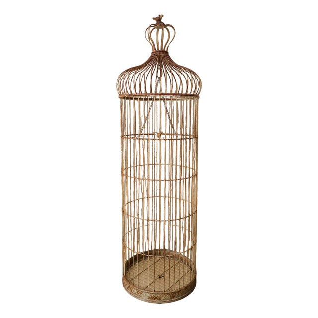 Large Metal Birdcage, Early 20th Century For Sale
