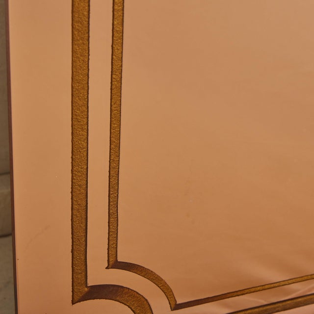 Pink Rose Gold Back Painted Mirror No. 05, France 1920s For Sale - Image 8 of 11