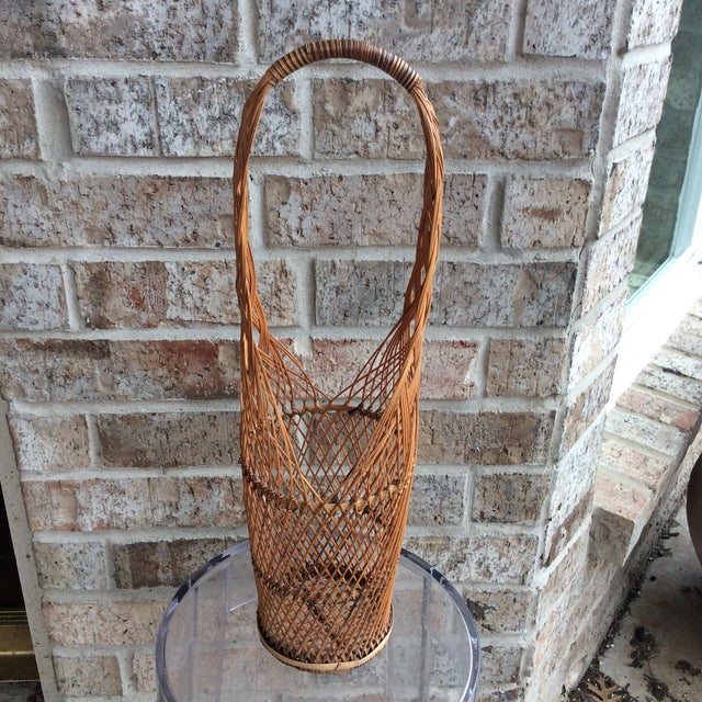 Vintage 1970s Rattan Wicker Wine Bottle Holder Chairish