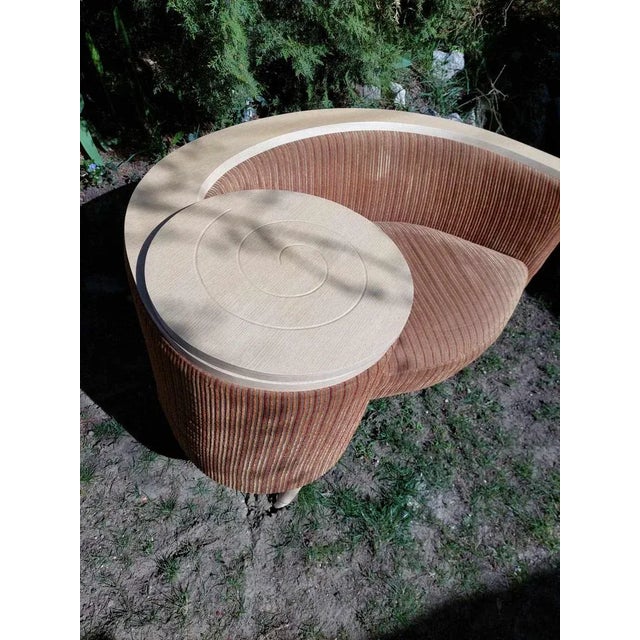 Telephone Hall Built in Table Bench circa 1960s. Gossip bench. This imaginative and rare chair has the desired and...