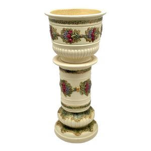 Beautiful Antique American Weller Co. "Roma" Pattern Arts & Crafts Art Pottery Floor Standing Jardinere & Pedestal