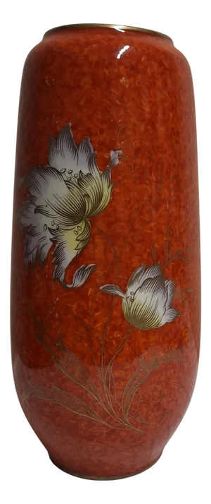 Mid-Century German Porcelain Vase with Hand-Painted Decor from Royal Porcelain Bavaria, 1950s