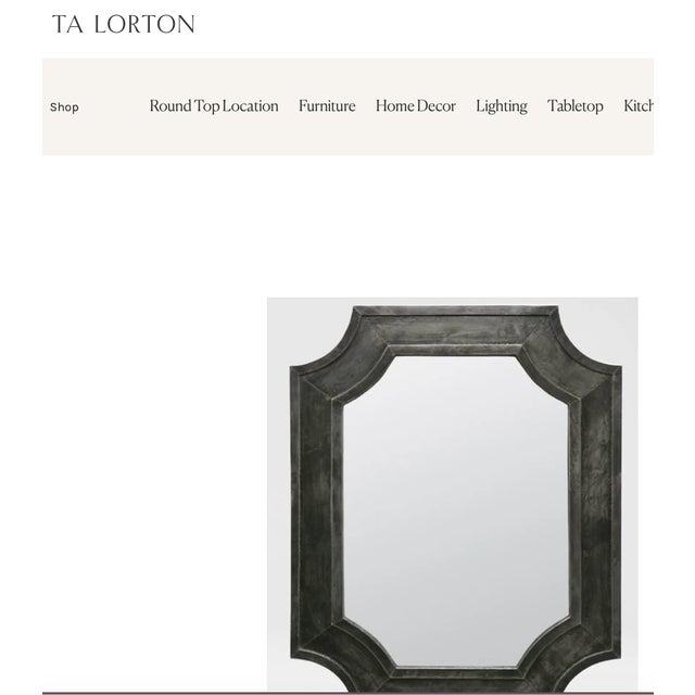 Metal Large Clipped Corner Zinc Ta Lorton Vincent Mirror For Sale - Image 7 of 9