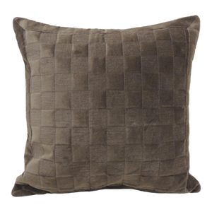Brown Check-Pattern Square Decorative Pillow From Portugal 18 X 18
