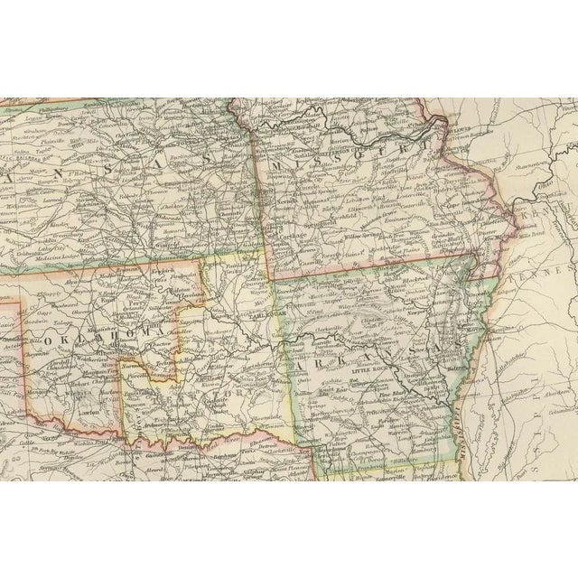This is a finely engraved and beautifully colored map titled "United States of North America (Central Sheet)," created by...