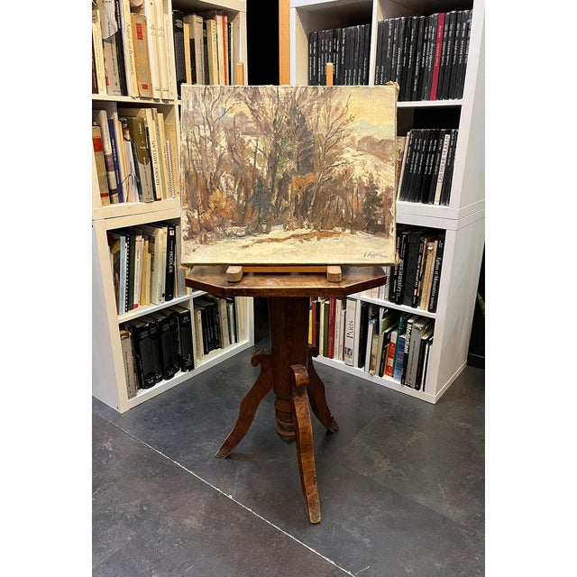 Ernest Voegeli, Snow-Covered Underwood, Oil on Canvas For Sale - Image 8 of 11