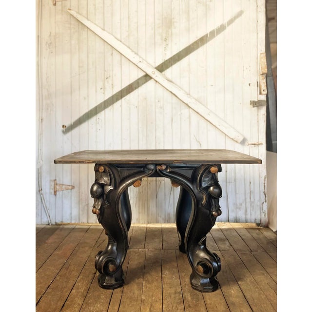 Wood Side Table With Hand Carved Ornate Legs For Sale - Image 7 of 7