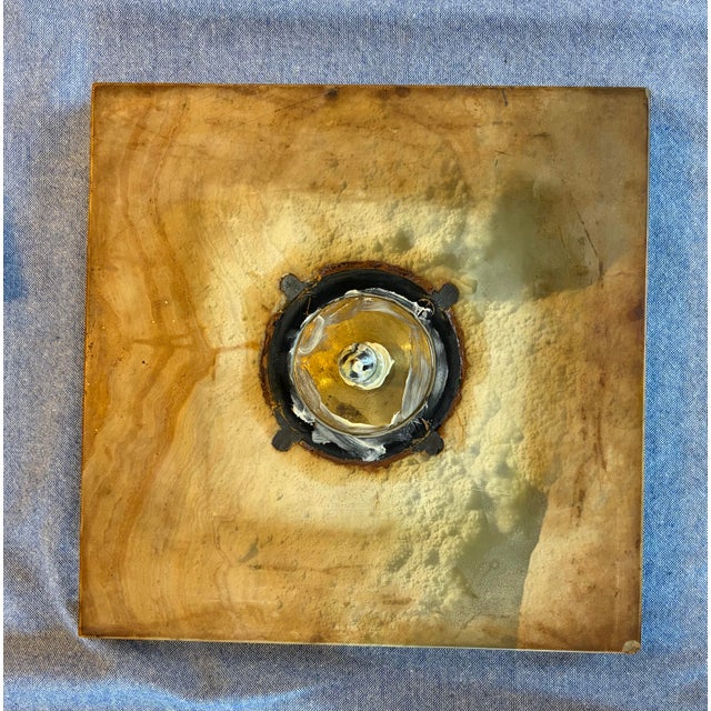 Metal Neoclassical Green Onyx Pedestal With Rotating Top For Sale - Image 7 of 8