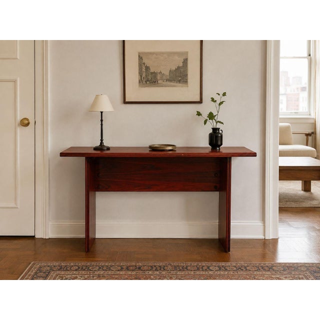 Sannemanns Møbelfabrik, Danish Mid-Century Modern, Convertible Console or Dining Table, Rosewood, Brass, Denmark, 1970s A...