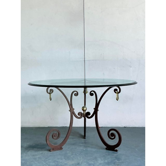 Metal Vintage Boho Scroll Center Hall Table For Sale - Image 7 of 8