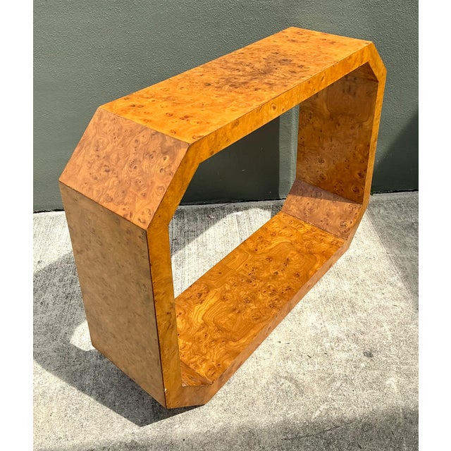 Vintage Burl Wood Console Table For Sale - Image 12 of 13