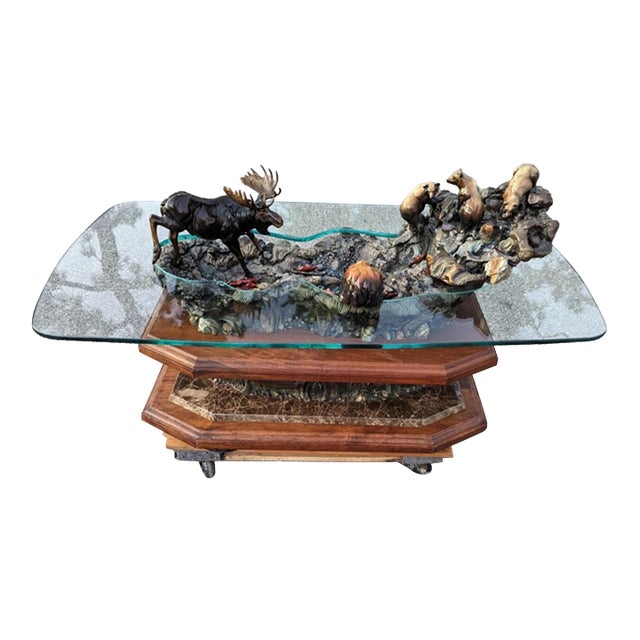 Dennis Jones Bronze Sculpture Yukon Fountain Coffee Table Limited Edition For Sale