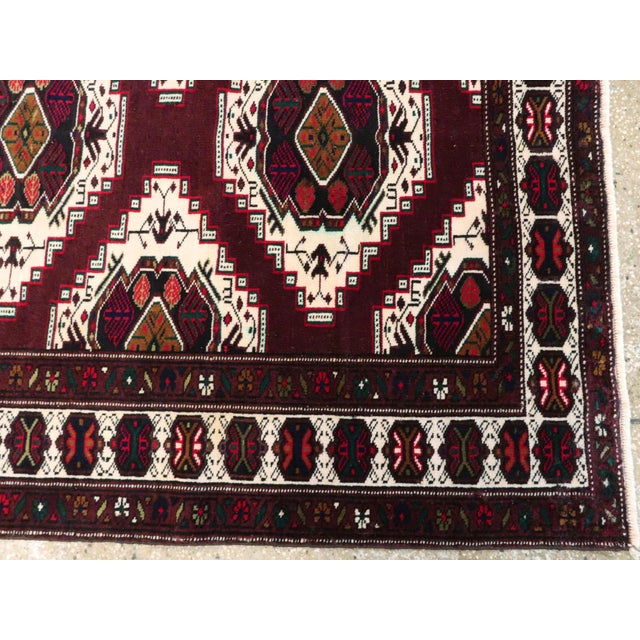 Oxblood Red Galerie Shabab Collection Mid-20th Century Central Asian Turkoman Carpet For Sale - Image 8 of 10