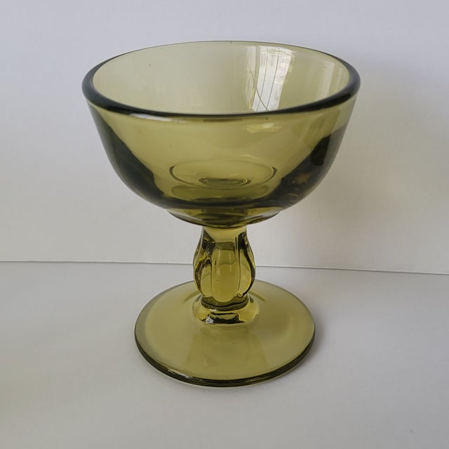 Glass Vintage Tiffin-Franciscan Canterbury Greenbriar Hand Blown Green Stem Glasses - Set of 12 For Sale - Image 7 of 7
