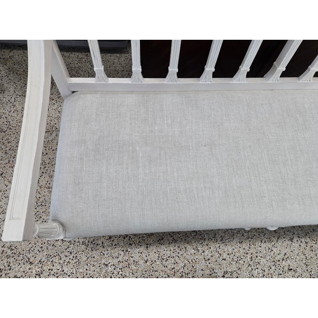 Late 20th Century Painted Gustavian Style Settee For Sale In Miami - Image 6 of 12