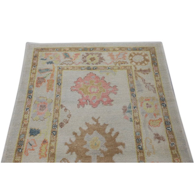Early 21st Century Early 21st Century Multicolor Handwoven Turkish Oushak Rug 3'3" X 5'6" For Sale - Image 5 of 8