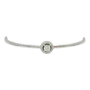 White Diamond Flexible Bangle in 14K White Gold