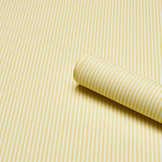 Contemporary SAMPLE - Schumacher Emma Stripe Narrow Wallpaper In Yellow For Sale - Image 3 of 4