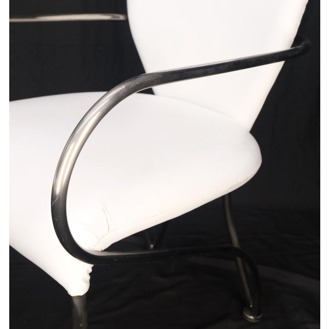 Mid-Century Modern Dining Chairs DIA White Upholstery - Set of 4 For Sale - Image 11 of 12