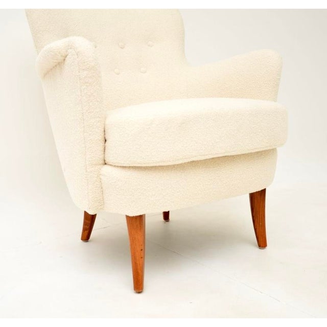 Brown Vintage Swedish Lounge Chair by Carl Malmsten for O.H. Sjögren, 1950 For Sale - Image 8 of 9