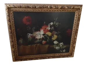 Early 20th Century Floral Still Life Oil Painting, Framed