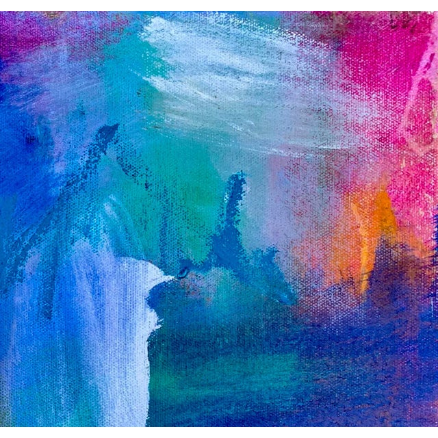 "Bora Bora" is a strikingly rich little abstract expressionist oil painting on canvas by Trixie Pitts, a trusted seller...