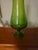 Vintage l.e. Smith Avocado Green Pedestal Swung Vase 16.5" MCM Simplicity Uv Reactive For Sale - Image 4 of 6