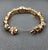 1950s 14k Yellow Gold Slide Charm Omega Gemstone Bracelet Watch For Sale - Image 10 of 16