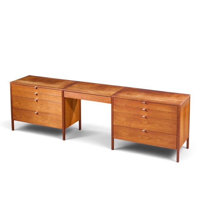 Florence Knoll for Knoll Mid Century Walnut 3-Piece Vanity Set For Sale - Image 14 of 15