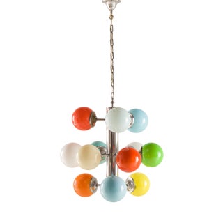 Italian Space Age Sputnik Glass Pendant Light, 1970s For Sale