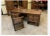 Vintage Desk with Bookcase and Armchair, 1940, Set of 3 For Sale - Image 4 of 12