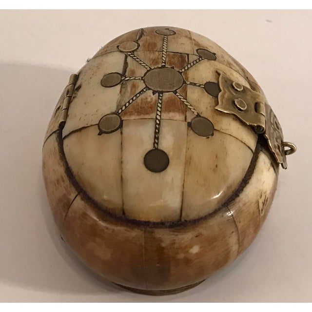 Vintage Bone & Brass Inlay Trinket Box Chairish