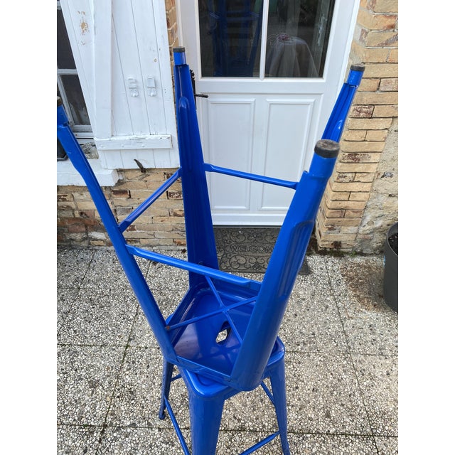 Vintage Industrial Bar Stool in Blue by Xavier Pauchard for Tolix, 2010s For Sale - Image 12 of 18