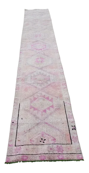 Distressed Kurdish Herki Runner 1'12" X 13'3"