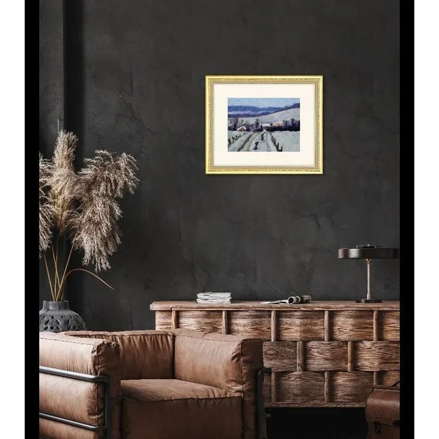 White "Winter Backroads Virginia City, Nevada" Contemporary Impressionist Winter Landscape Oil Painting For Sale - Image 8 of 12